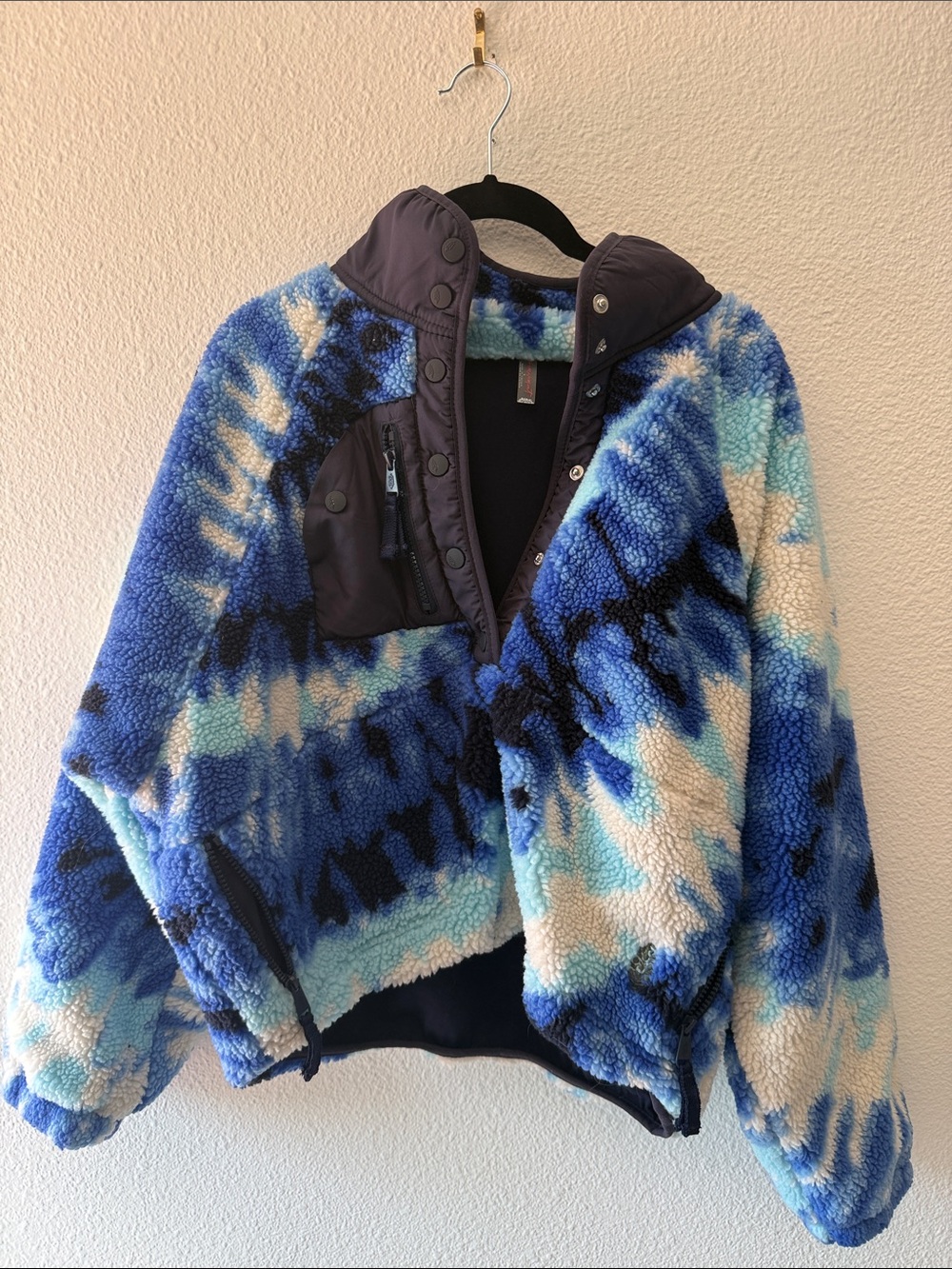 Free People Cropped Tie-Dye Sherpa Jacket